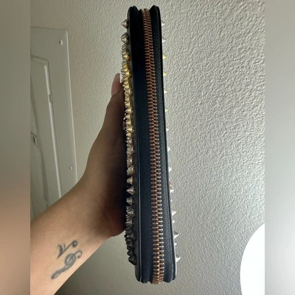 Christian Louboutin Panettone Spiked Black Wallet - Picture 10 of 14